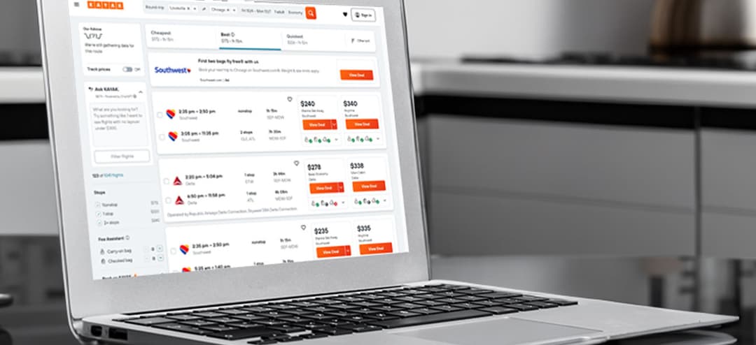 Southwest fares in FlyMyAirport® search
